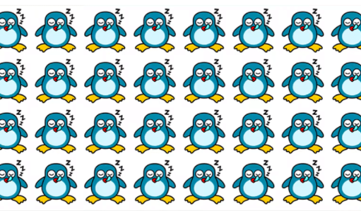 Encontre o fofo pinguim dorminhoco impar! Você tem 10 segundos! Consegue?